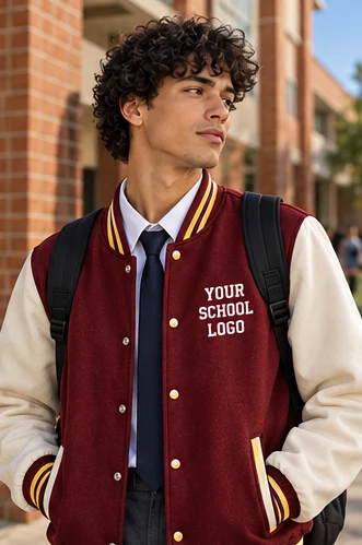 Maroon & cream varsity matric jacket